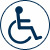 Bild blauer Rollstuhl auf weissem Grund
